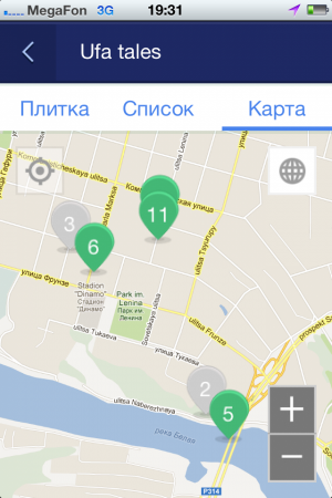 Мобильное приложение "Гид по Уфе". Карта